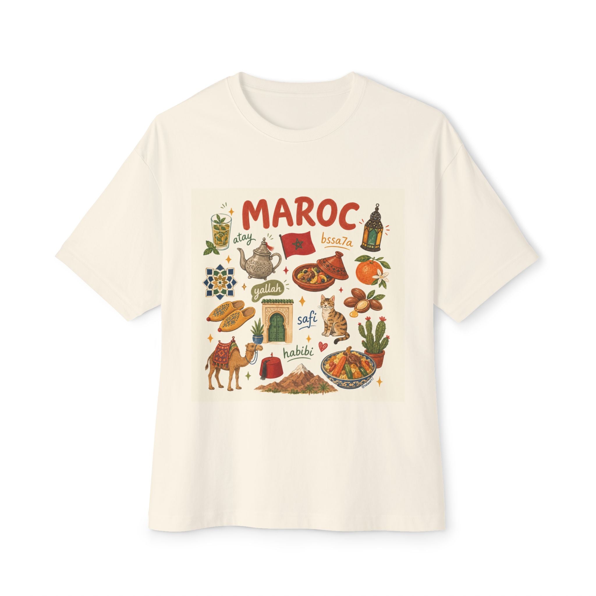 Cute Moroccan Souvenir T-shirt - Unisex Oversized Boxy Tee