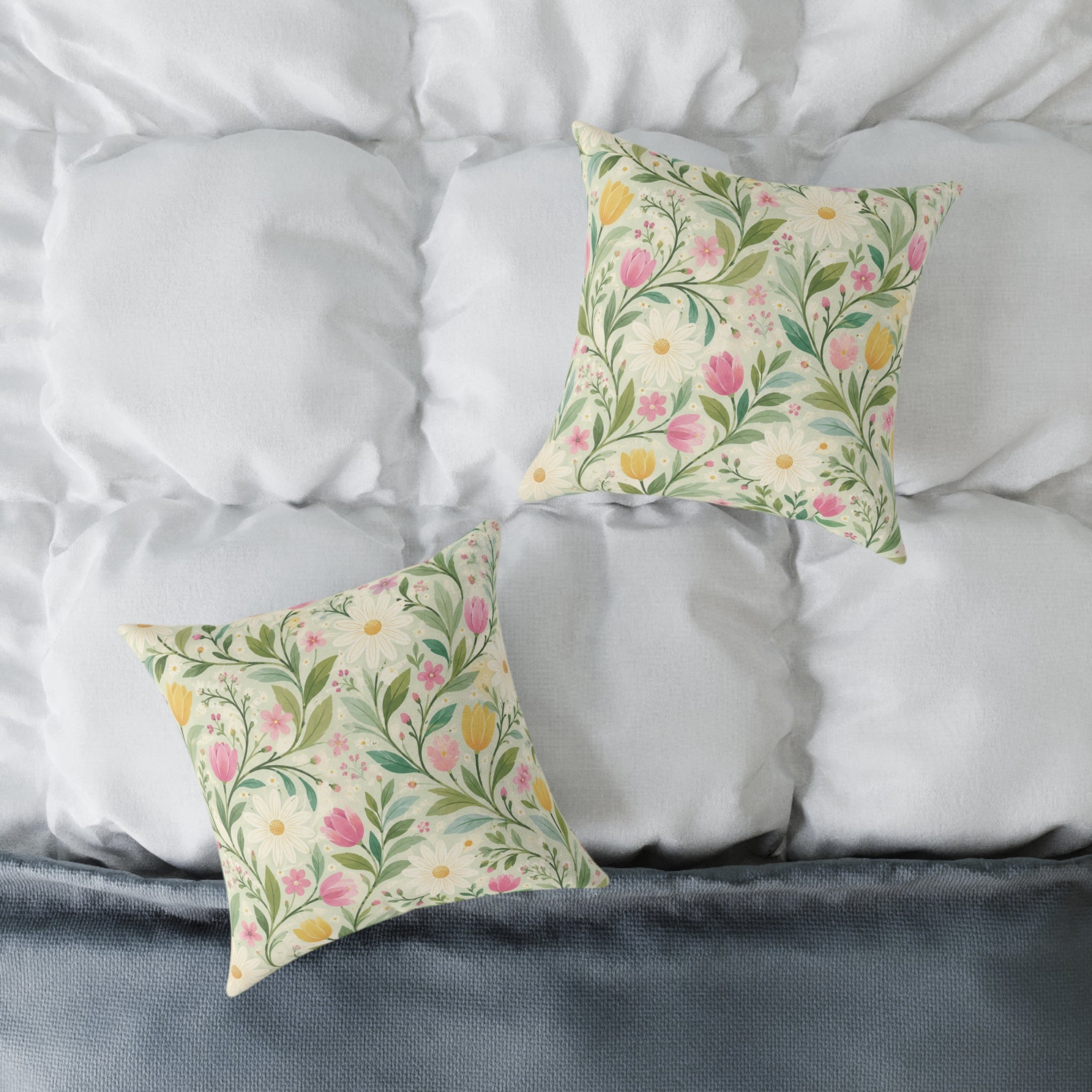 Florid Cute Pillow - Square Poly Pillow