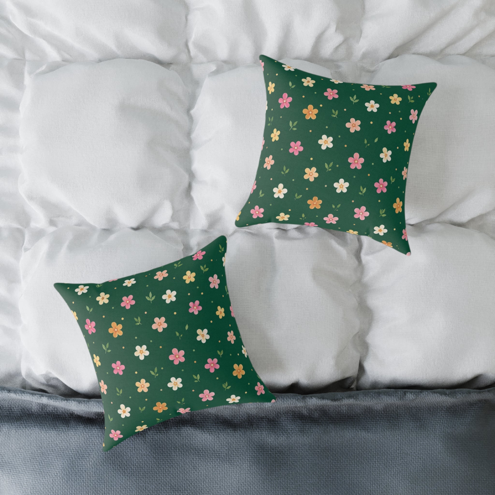 Florid Cute Pillow - Square Poly Pillow