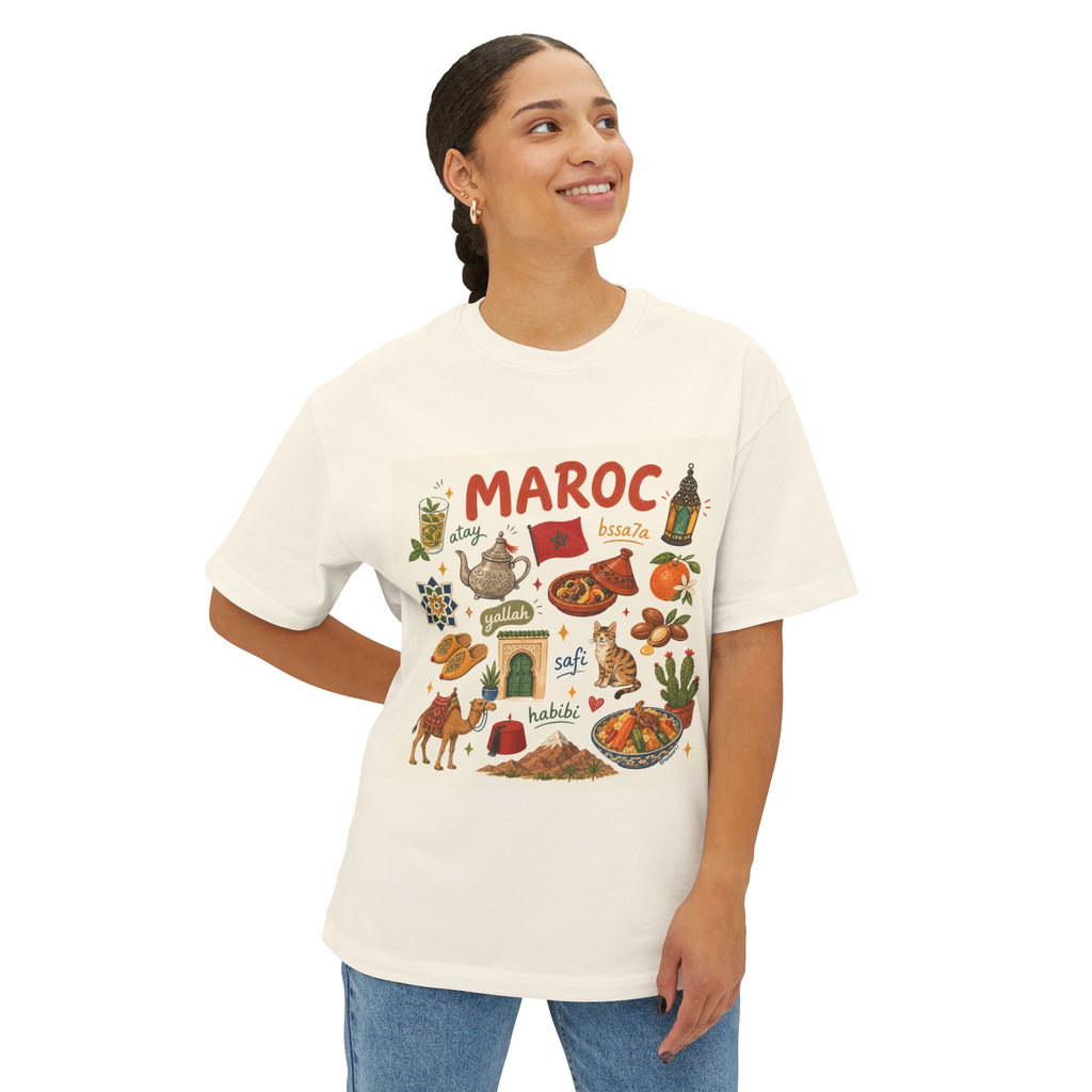 Cute Moroccan Souvenir T-shirt - Unisex Oversized Boxy Tee