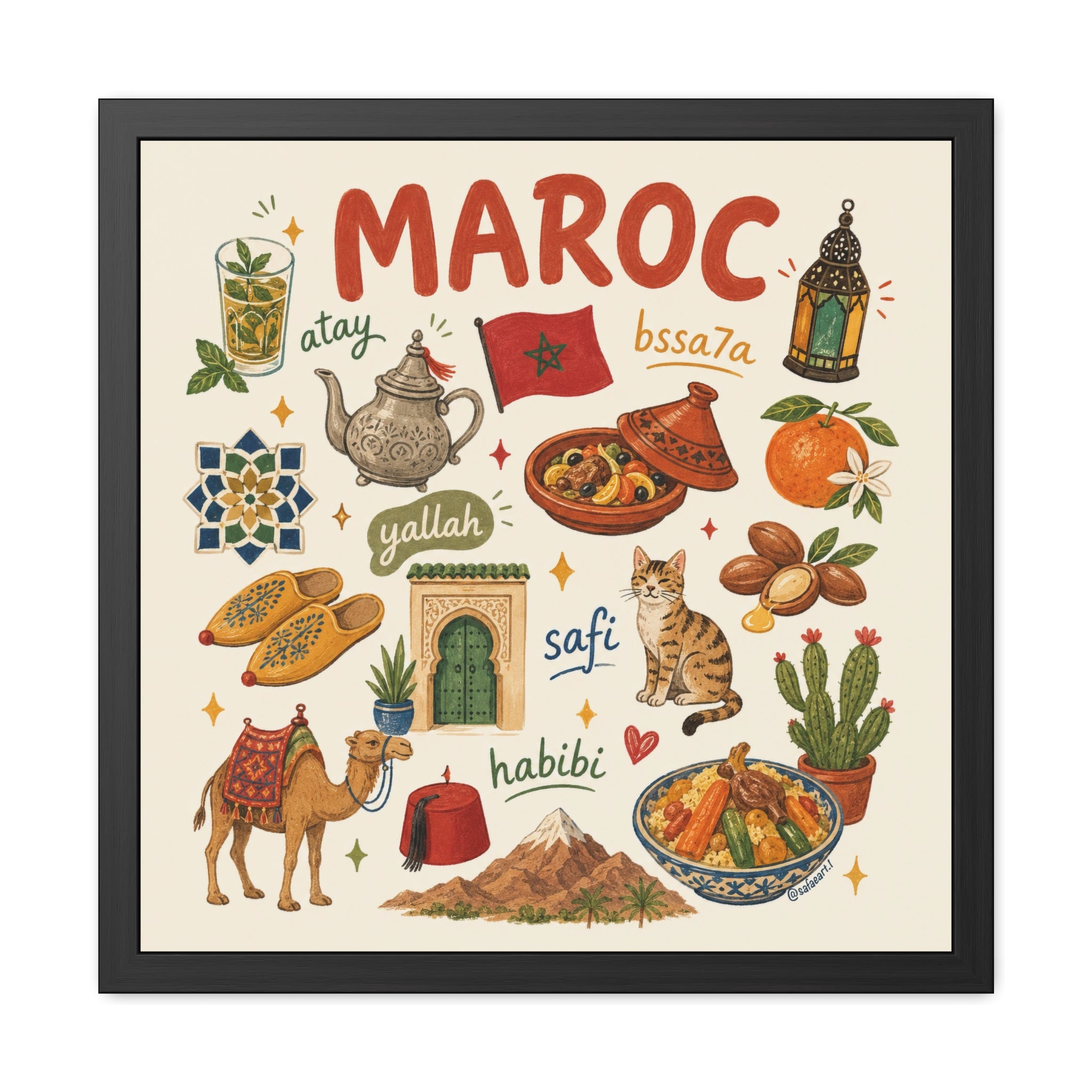 "Cute Moroccan Souvenir" Framed Posters