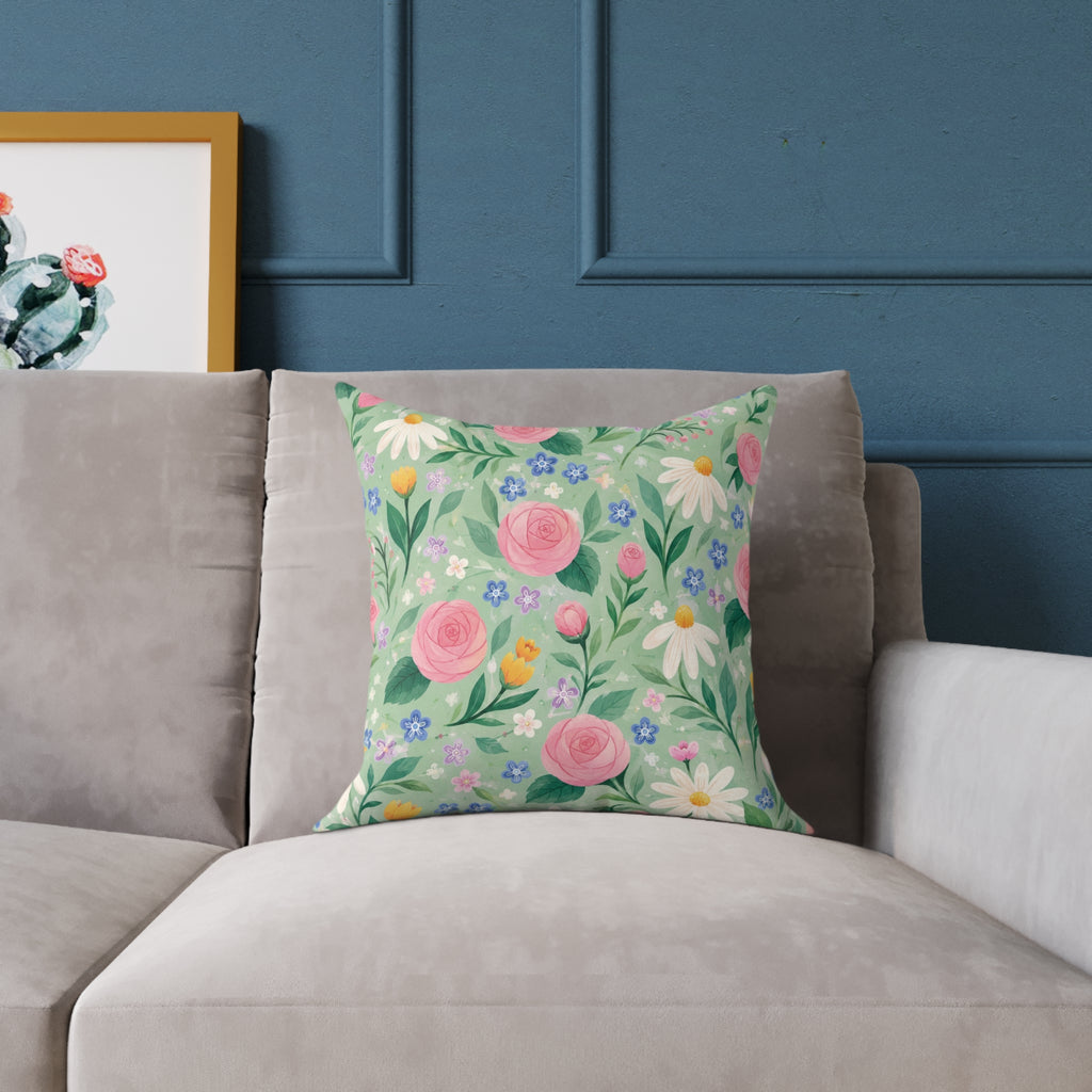 Florid Cute Pillow - Square Poly Pillow