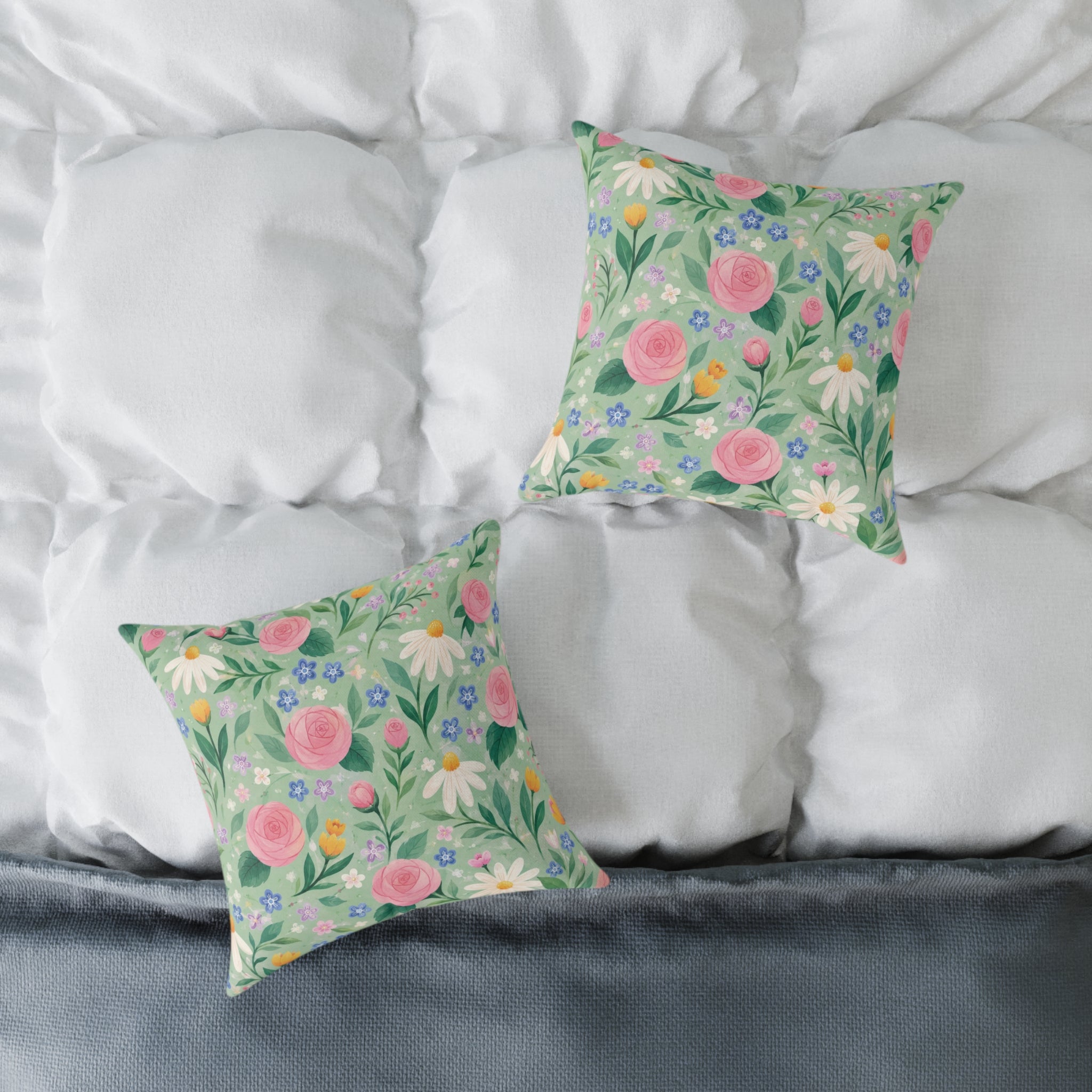 Florid Cute Pillow - Square Poly Pillow